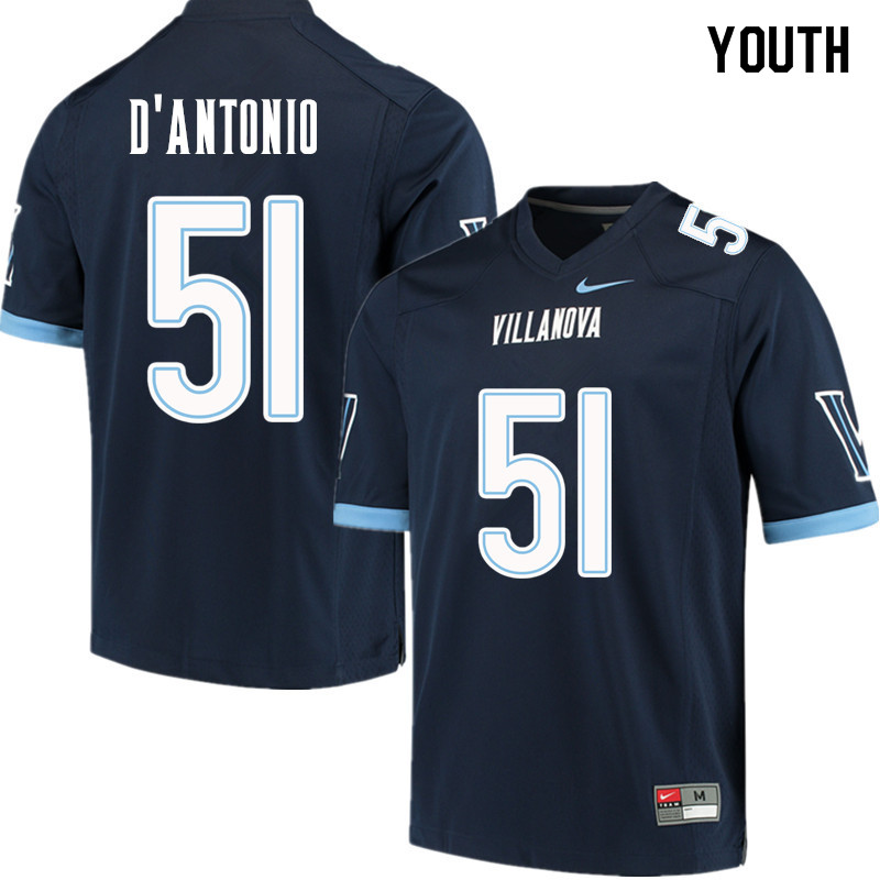 Youth #51 Joey D'Antonio Villanova Wildcats College Football Jerseys Sale-Navy - Click Image to Close